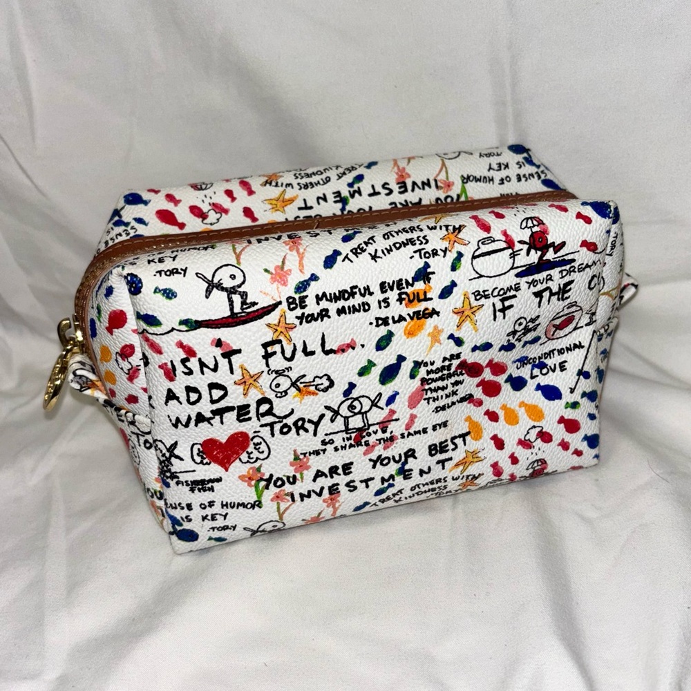 Tori Burch Leather Makeup/Toiletry Bag